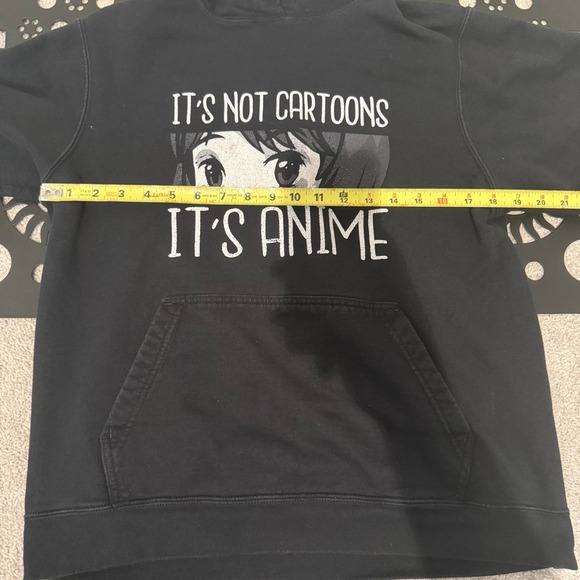 Port & Company It's Not Cartoons It's Anime Black Graphic Hoodie Sweatshirt M - Picture 6 of 7